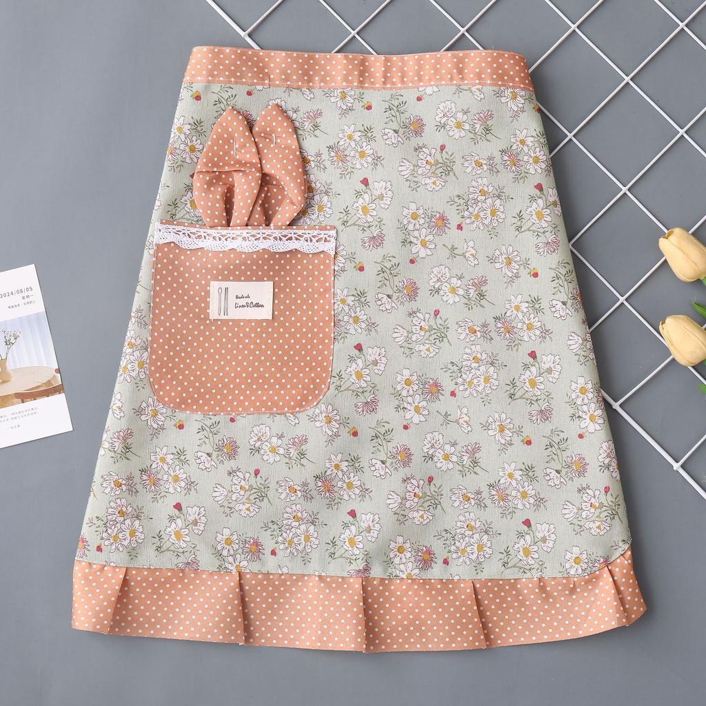 Haushalt schmutzabweisend Hausarbeit Küche Kochen Mode Schürze weibliche Tournüre Rock Taillenschürze klein frisch Arbeitsschürze