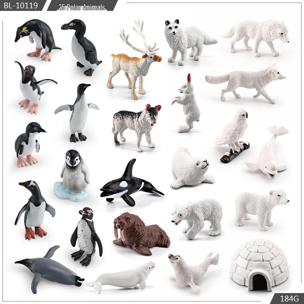 Popular Simulation Arctic Animal Figurines: Polar Bear, Fox, Seal, Walrus, Whale