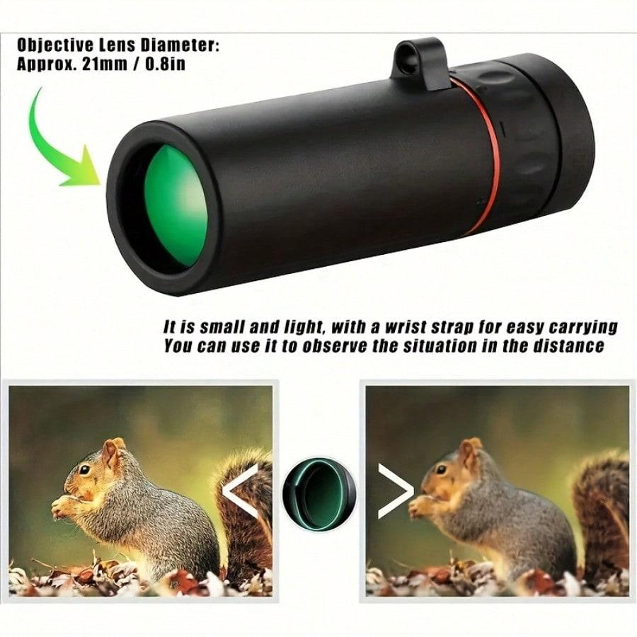1 high definition telescope, portable handheld single tube, compact design, can be put in the pocket. Suitable for outdoor