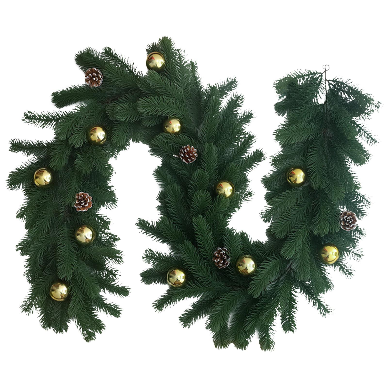 

Рождественский венок, зеленый искусственный венок с шишками и красными ягодами, искусственное украшение для дома и улицы, сад зелёный