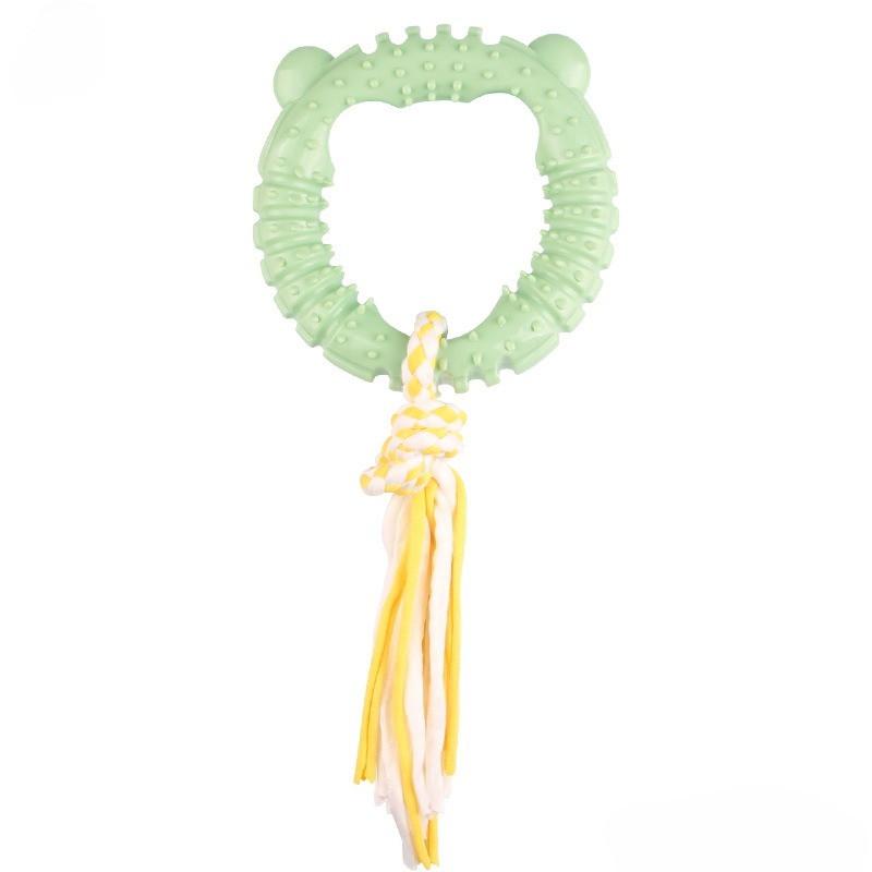 

New Pet Toy Dog BiteResistant Toy Teddy Bear Ring Bite Clean Teeth Knot Set Combination Cotton Rope DogToy Wear-resistant Bite Resistant Easy To Clean