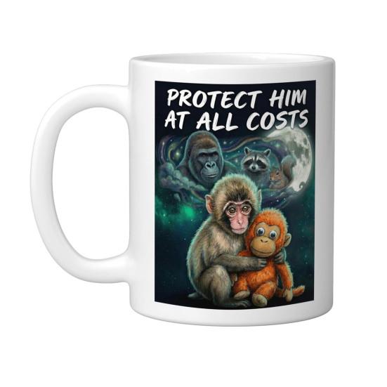 

Punching Monkey Boxing Ceramic Mug 330ml Unique Ceramic Cup with Ergonomic Handle & Fade-Resistant Print Cold Hot Drink Cup for Coffee Tea 330ml B