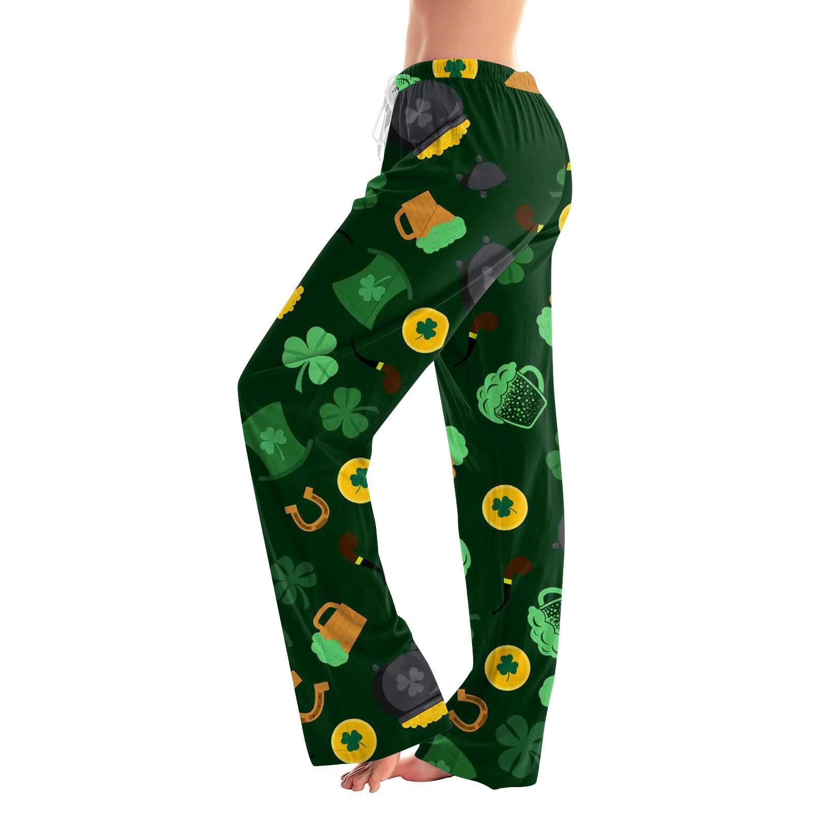 Women s Casual Straight Trousers St. Paddy s Day Printed Casual Trousers S