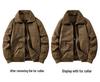 2025 Men's Fleece-Lined Warm Jacket with Detachable Fur Collar - Wear-Resistant Cotton Coat for Autumn/Winter