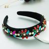 Baroque Crystal Flower Headwear Women's Wide Brim High Quality Hair Band