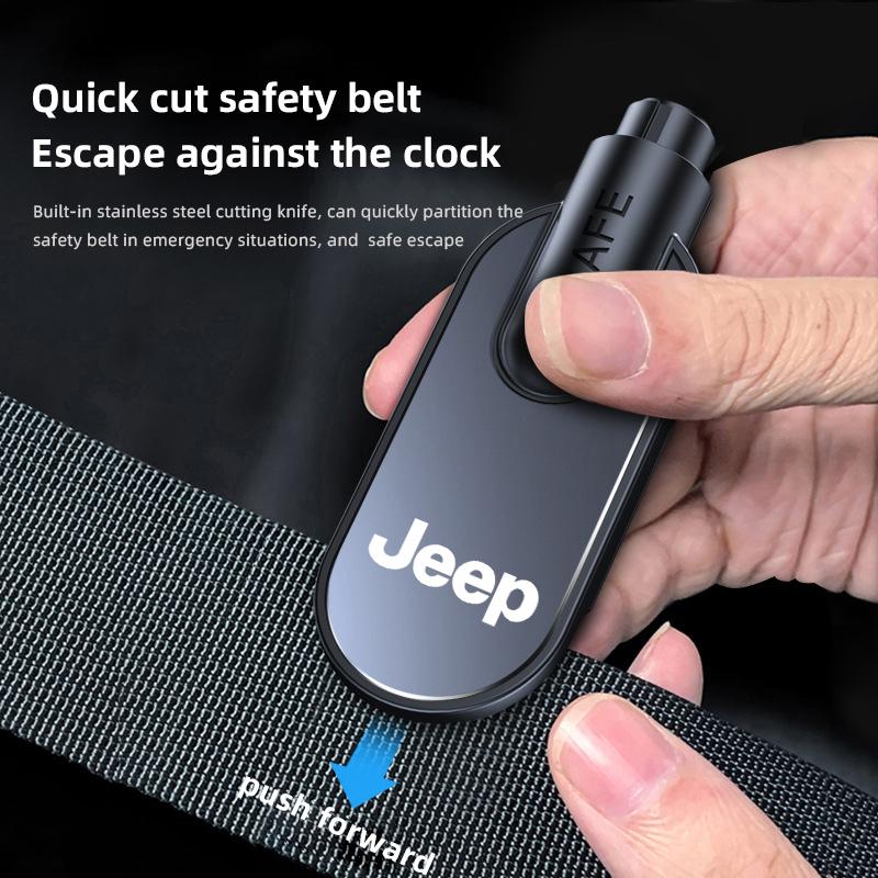 Car Safety Hammer Emergency Glass Window Breaker Escape Tool For Jeep Grand Cherokee Wrangler JK Gladiator Compass Renegade
