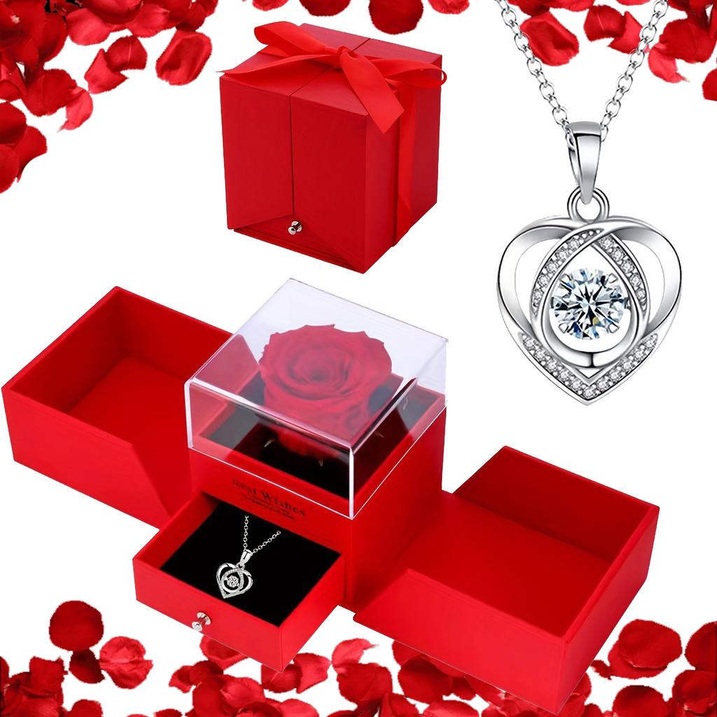 Rose Soap Premium Gift Box with MOM Pendant Necklace,for Mother's Day, Black Friday, Valentine's Day, Anniversaries, Birthdays