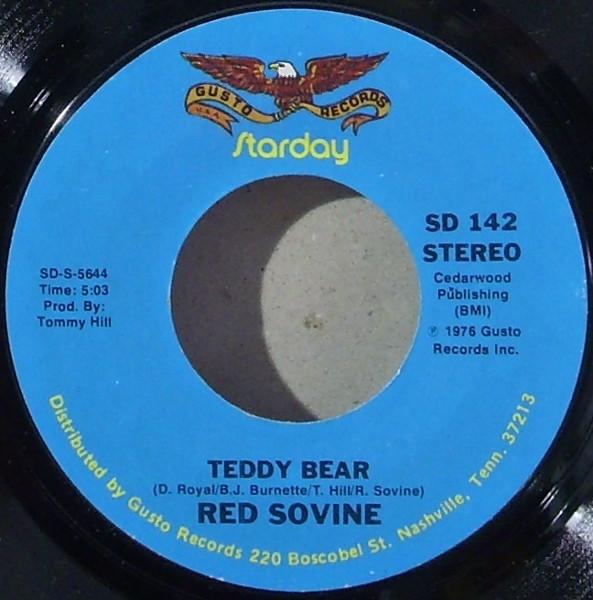 

7inch Record RED SOVINE - Teddy Bear / Daddy SD142 Starday Records 1976 UK Folk Used