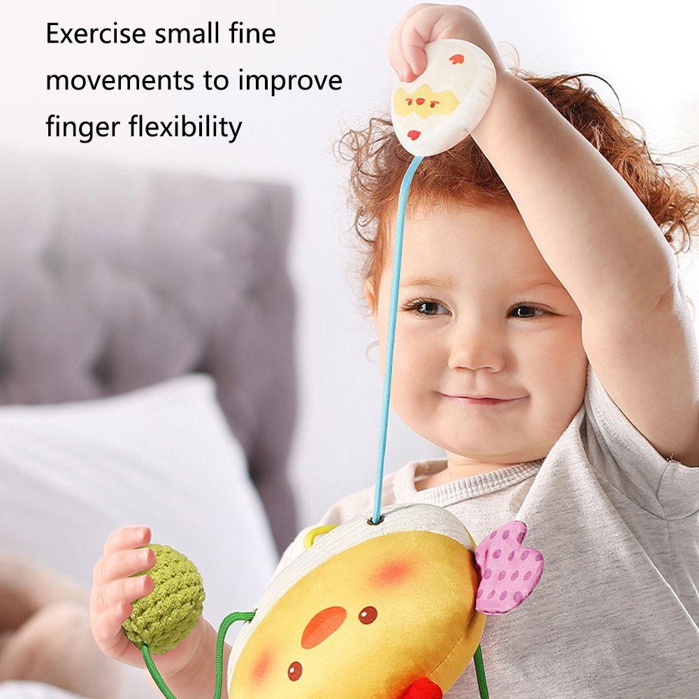 Distorting Mirror Plush Stuffed Sensory Toy with Clamp Stroller Hanging Ornaments  Toddlers