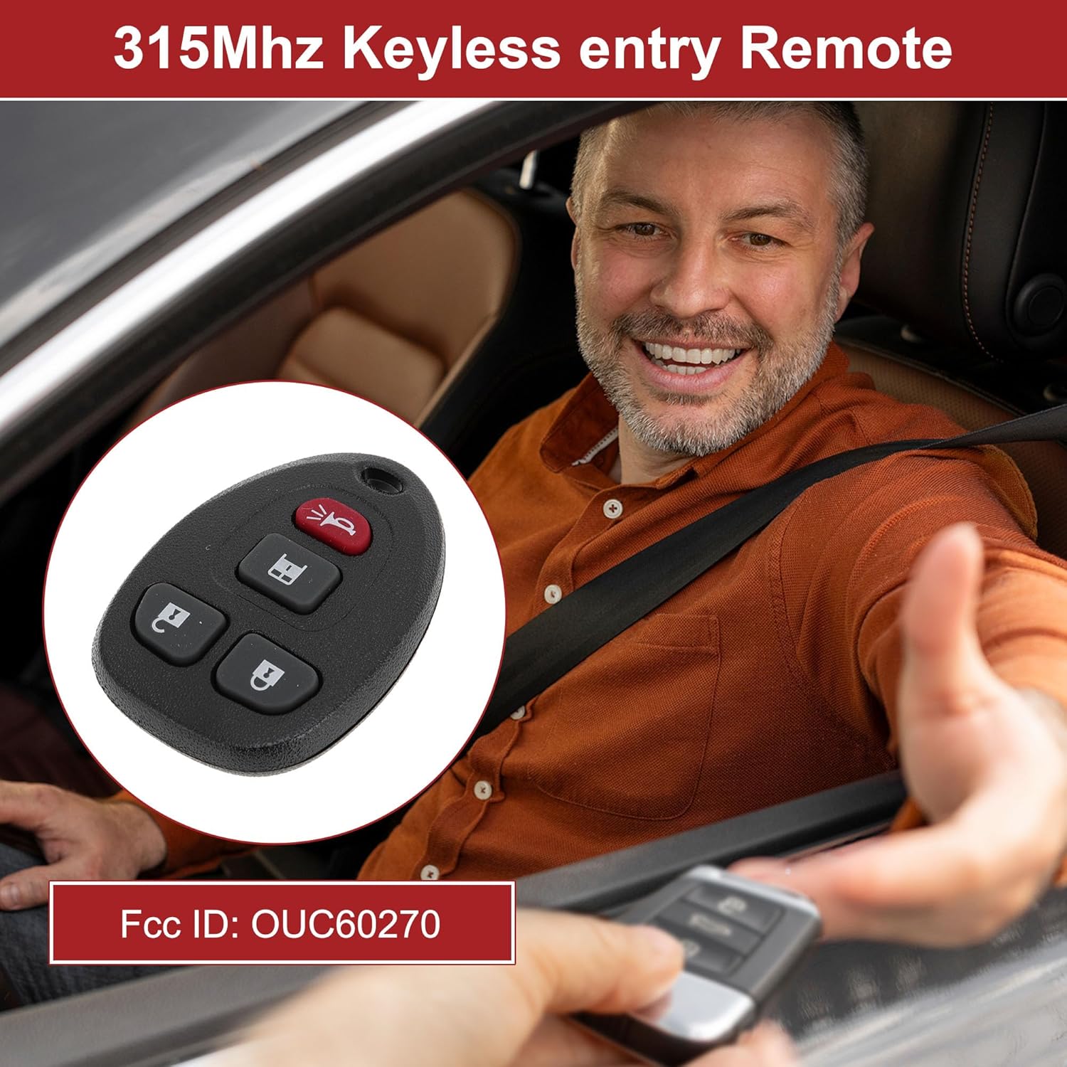 ACROPIX OUC60270 315MHz Keyless Entry Remote Key Fob for Chevrolet Express 1500 2500 3500 4500 2007-2014 Replacement Car Key