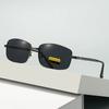 High-Definition Polarized Sunglasses Metal Square Frame Men's UV-Protective Sunglasses for Driving Outdoor UV400 Travel Eyewear