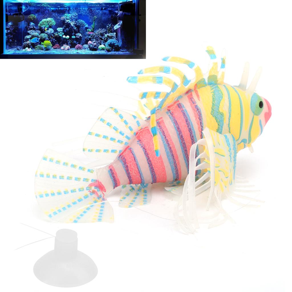Lifelike Silicone Artificial Glowing Fish with Suction Cup for Aquarium Decoration