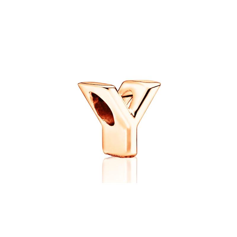 Sparking Rose Gold Plated 26AZ Letter Charm Bead Charms Dangle Compatible With copper Authentic Snake Bracelets Necklaces Bead Charms Ideal For Diy J