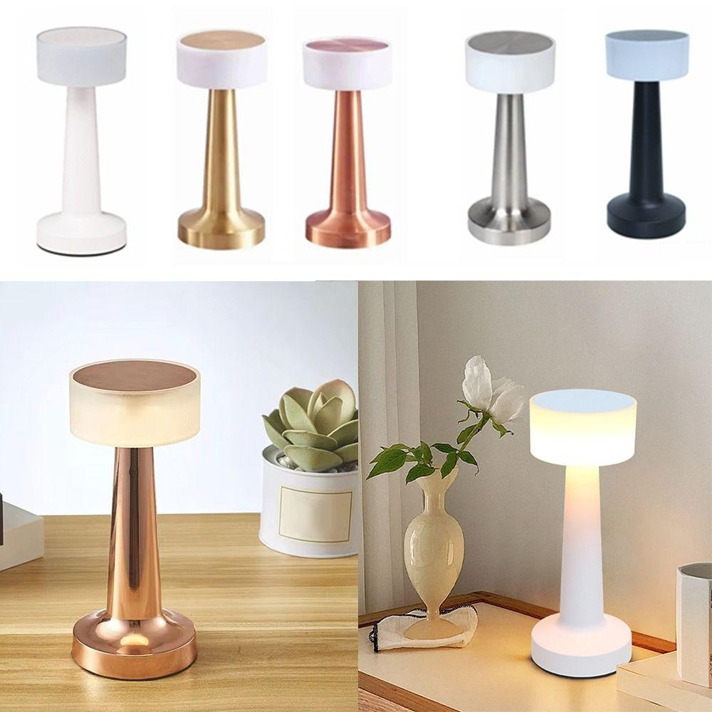 Creative Retro Table Lamp Cordless Dimmable LED Reading Lamp Touch Sensor LED Bedside Ambient Lights Living Room Decor