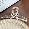 Elegant Hair Claw Clip In Polka Dot Design With Charming Bow For Daily Use