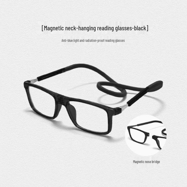 Ultra-Light Neck-Hanging Magnetic Reading Glasses: Anti-Lost, Fashionable Single-Vision Eyewear for Elderly