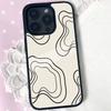 Coque de téléphone abstraite Ligne d'onde noire Coque de téléphone rigide noire Pour Iphone 17 Air 16 15 14 13 12 11 Pro Max PC TPU Coque Ins