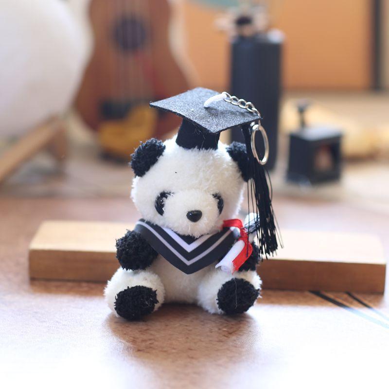 Panda Graduation Plush Pendant Bag Hanging Decoration Keychain Dolls Animal