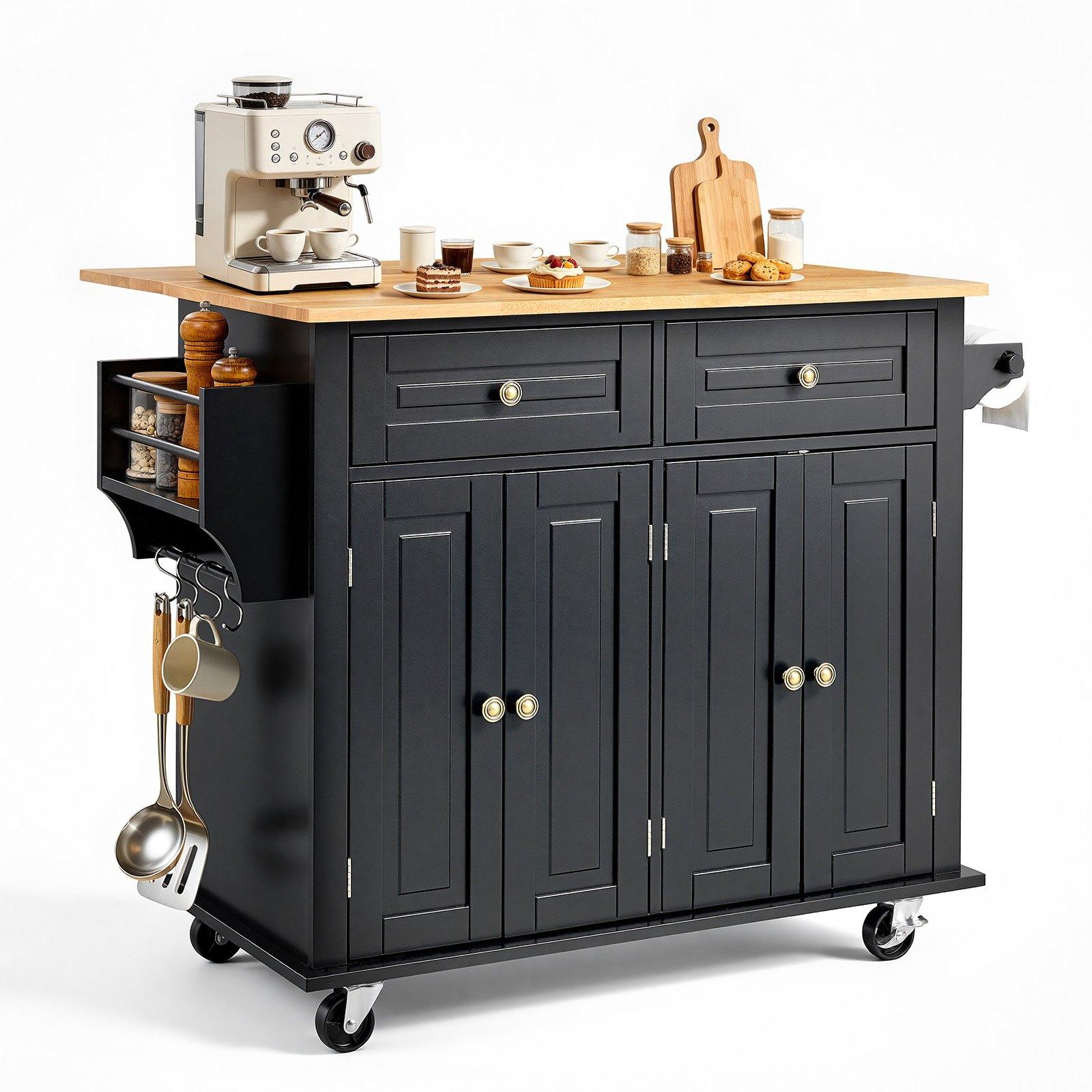 VEVOR Kitchen Island Cart, 43  Wood
