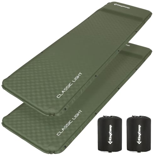 

KingCamp 2-Pack Automatic Inflatable Air Mattress with Integrated Pillow, Water-Resistant, Compact, Camping Mat, Car Sleeping Mat, Air Bed, Nap Mat, T