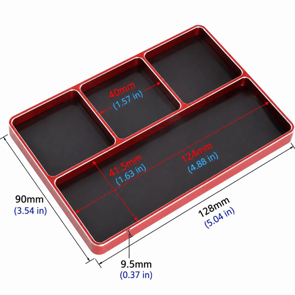 4 Grids Magnetic Screw Holder With Magnetic Pad Screw Parts Tray Durable RC Screw Tray  For RC Boat