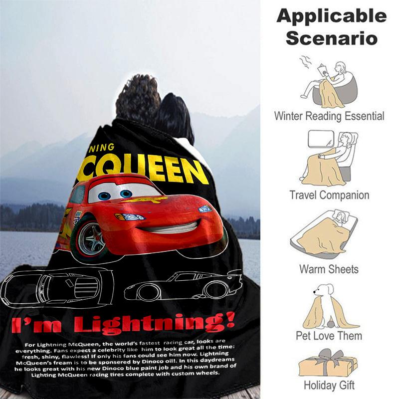 1pc Autumn Pixar Car Adventure Flannel Blanket Soft Warm Throw Blanket for Bedroom Living Room Bed Travel Camping Picnic Gift. M730028