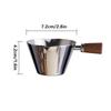 Stainless Steel Espresso Shot Glass with Walnut Handle Graduated Coffee Measuring Cup 2 Oz Liquid Volume Markings Barista Tool