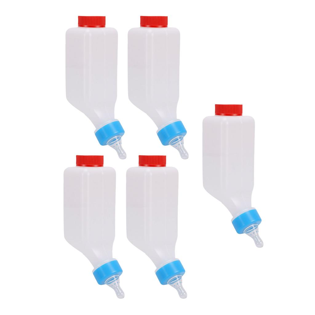 5 PCS Lamb Feeding Bottle Thickened Goat Feeder Bottle with Pacifier Hanging Handle for Livestock 500ML