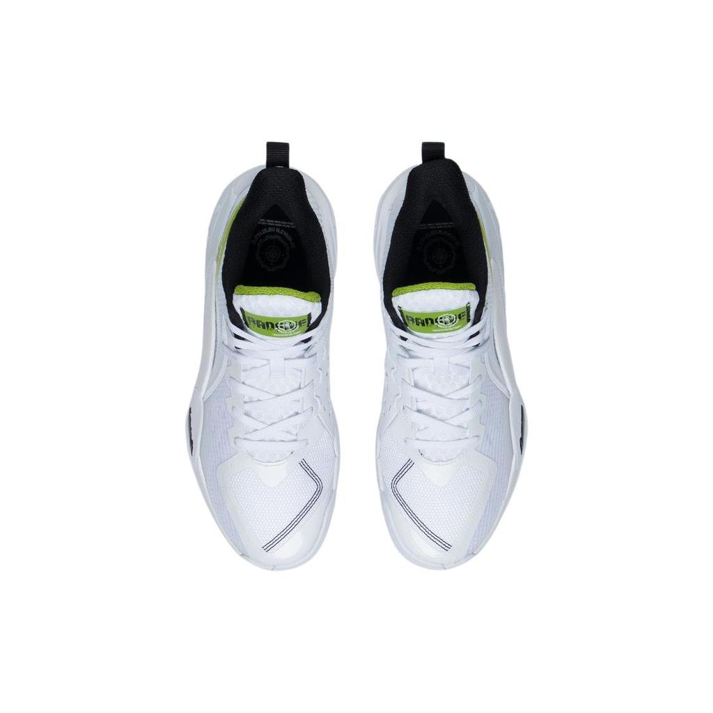 New LiNing Cushioning Anti Slip Wear Resistant Coverage Support Rebound Mid Top Basketball Shoes White Green ABFS007-1