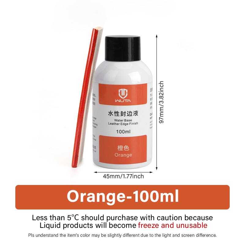 WUTA 30/100ml Leather Finish Water-Base Edge Coating Color Edge Sealing Liquid Dressing Painting Clear & Smooth Treatment Agent