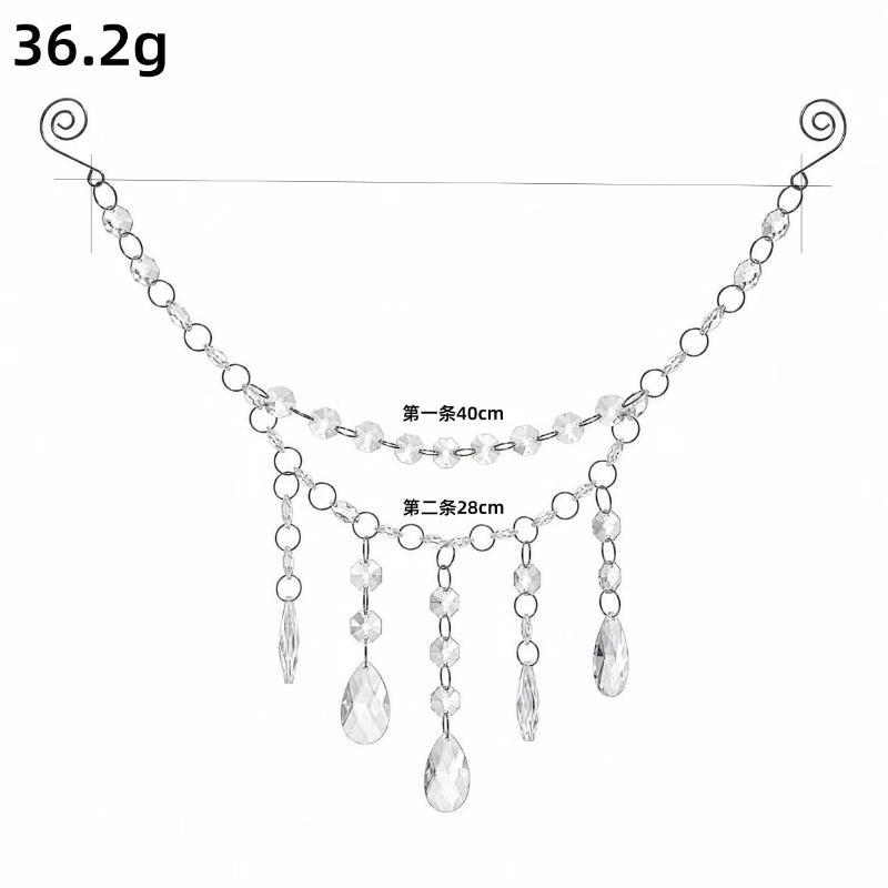 Beaded Drop Ornament Festive Crystal Hanging Decoration Christmas Pendant Delicate Teardrop Crystal Ornament For Home Decor