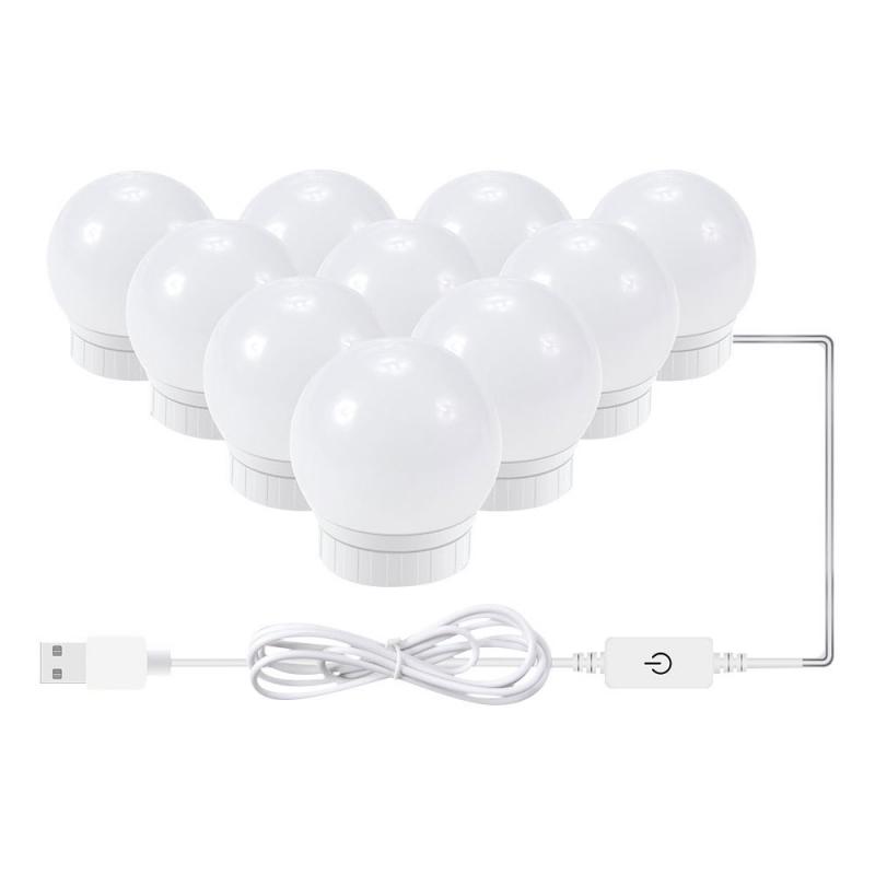 3 Color Temperature Mirror Front Lamp USB Simple Bathroom Makeup Light Bulbs