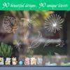 90 PCS Leaf Window Clings - Double Sided White Leaves Stickers - 90 Designs - Reble Window Decals - Static Clings - Bird Alert - Prevent Bird Strikes