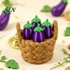 Miniature Desk Toys 3D Printed Mini Vegetable Basket Keychain, Cute Simulated Pendant, Unique Gifts for Friends Portable Stress Relief Clicker