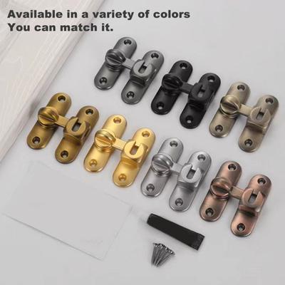 Barn Door Lock 90/180 Degree Flip Sliding Door Latch Punch Free Simple Installation Heavy-Duty Bar Gate Latch Safety Slide Door Lock