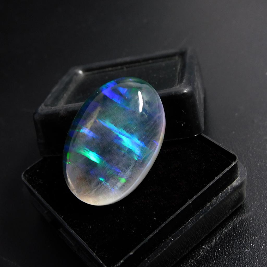 Lab-Created Opal Loose Gemstone 19.65 ct Boulder Oval Cut Multi Color October Birthday Birthstone