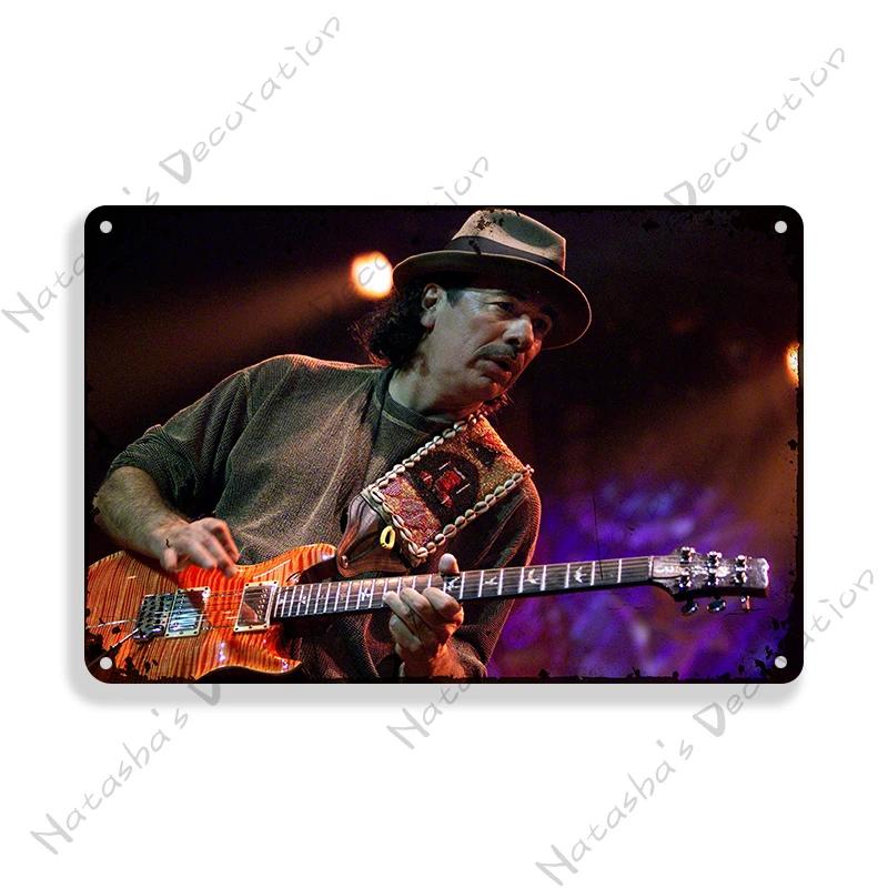Santana Vintage Poster Music Metal Tin Sign Rock Band Metal Sign Decorative Sign Bar Pub Garage Metal Plate Retro Metal Plaque