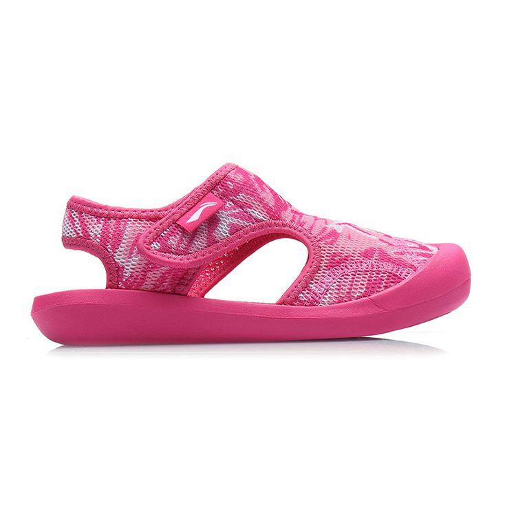 Li Ning Youth  Childrens Sports Trend Non-Slip Wear-Resistant Breathable Lightweight Sandals Kids Sandals Pink YKUQ058-42