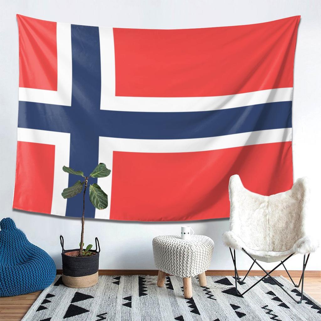 Norway Flag Tapestry Decoration Art Aesthetic Tapestries for Living Room Bedroom Home Wall Cloth Wall Hanging
