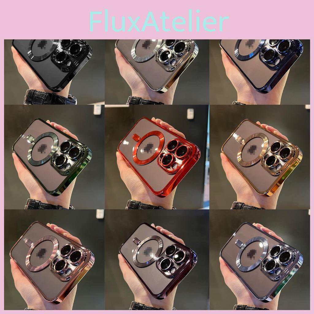 Iphone 15 For Promax Magnetic Plating Clear Wireless Charging Shockproof Cover