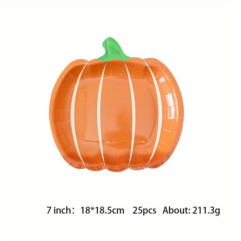 25-Pack Halloween Thanksgiving Party Tableware Halloween Disposable Pumpkin Paper Plate Cups