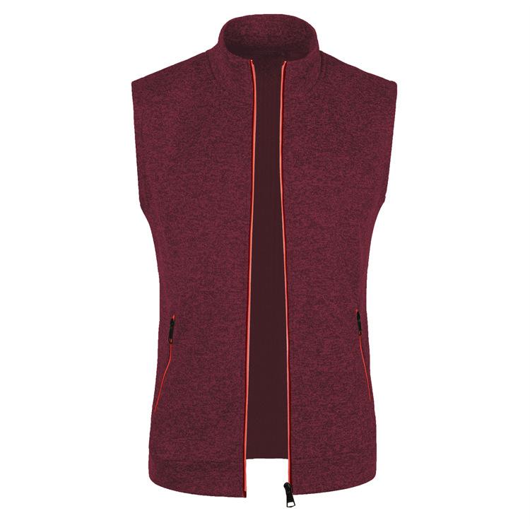 Mens Slim Fit Knit Fleece Zip Up Vest With Pockets