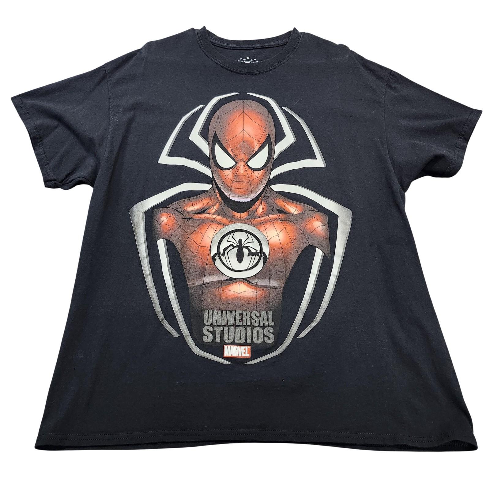 Universal Studios Shirt Mens XL Black Spider-Man Marvel Graphic Tee Tagless Unisex T-Shirt XL