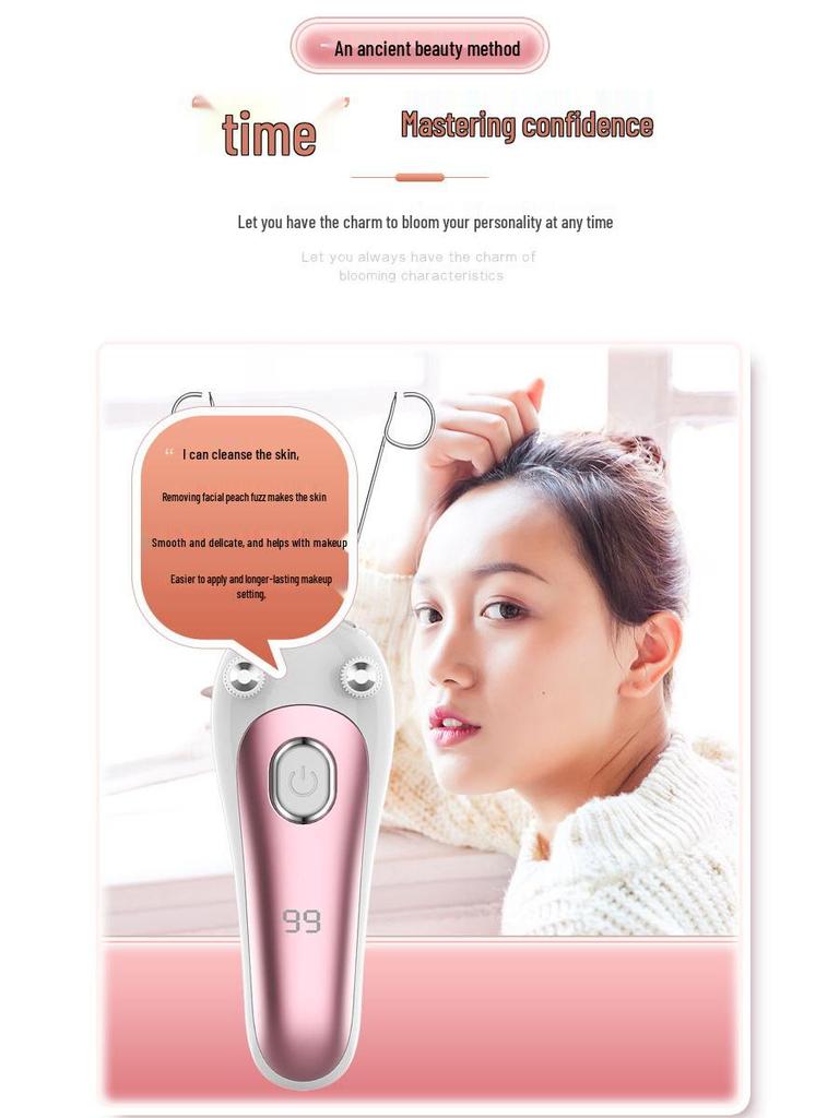 Rechargeable Facial Hair Removal Threading Device with Tweezers