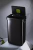 EKO Trash Can Automatic Deluxe Mirage Bin Black Steel 45L with Stainless Lid No Inner Box Open/Close T-Sensor EK9378BS-45L