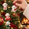 Festive Home Hanging Decor Christmas Dog Wooden Ornament, 2D Cartoon Puppy Ornaments with String, Holiday Tree Party Decoration Animal