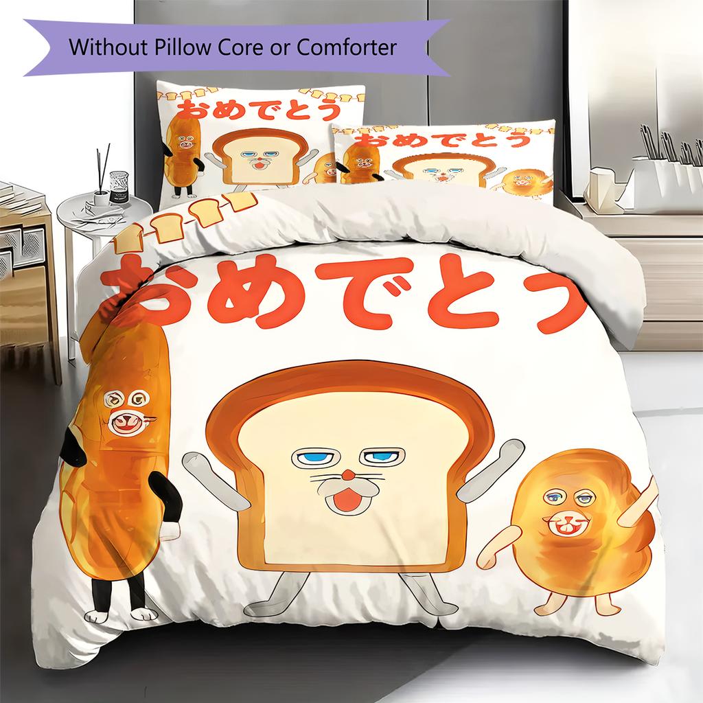 Bread Thief Pattern Bedding,Quilt Set Quilt Cover Pillowcase Home Birthday Gift (1 * Duvet Cover + 2 * Pillowcase, Without Core)