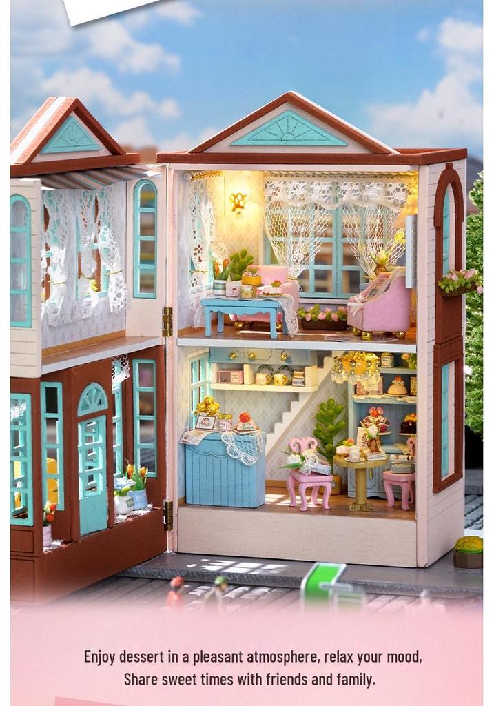 Mini Happy Manor DIY Western-Style House Assembly - Children's Toy & Gift for Girlfriend