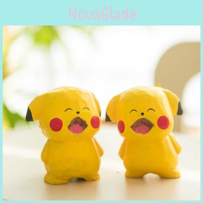 Figura de Madeira Artesanal do Pikachu Com Design Feito à Mão Para Decoração de Casa/Escritório e Presente