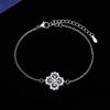 Korean-Style Four-Leaf Clover Diamond Bracelet: Elegant, Trendy, and Personalized Women's Jewelry